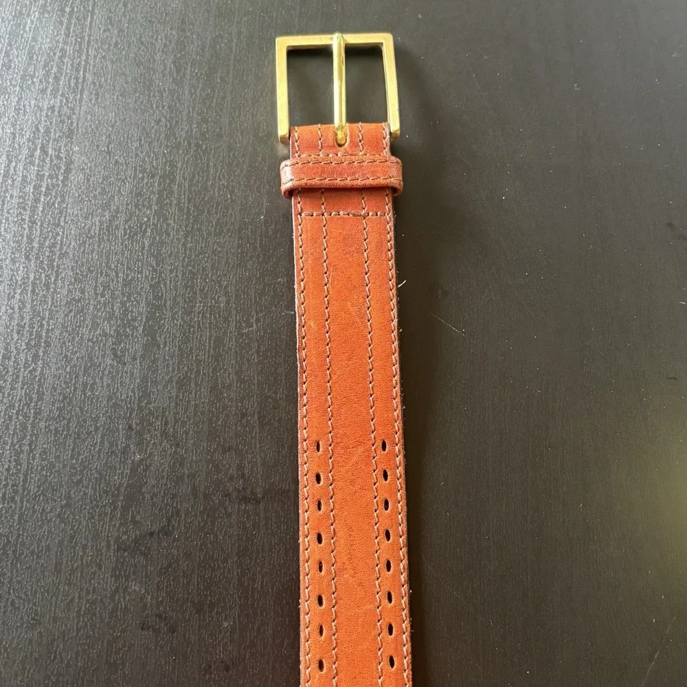 Weil's Iowa USA Made Oil Tanned Leather Belt Western Chestnut Brown‎ SZ 34 (38